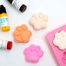 Mativa 狗狗腳印石膏芳香劑DIY套組, 白蘭花, 紅, 黃, 藍(色素)