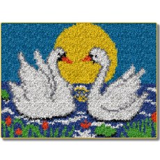 Alode 小鳥動物門墊DIY技能刺繡套組中文版白色印花網布, 1套, NO_03