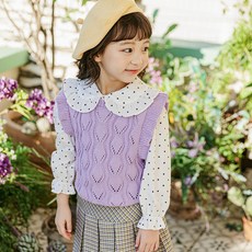 Lala Amang 女童款甜美荷葉邊針織背心