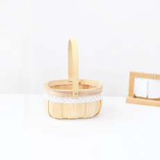 微笑系列 帶提把籃子 花盆套 蕾絲橢圓形, 1個, 混合顏色