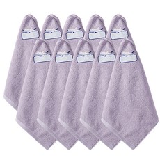 30支棉交通工具刺繡掛耳毛巾, 10個, 紫色飛機