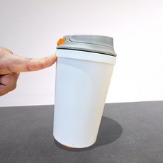 Techgiin 易開保溫不倒杯, 340ml, 白色, 1個