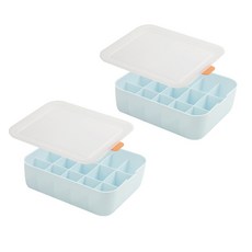 Boos Market層層內衣收納盒 15格 藍色, 2個