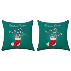 請給我禮物 聖誕掛襪 居家抱枕套 2件組