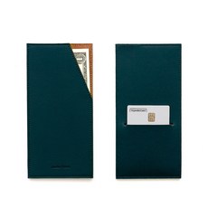 FunnYmade 卡片現金收納袋及皮革零用錢信封, 深綠色, 2個