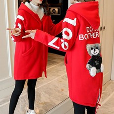 에스텔라 귀여운 곰돌이 뒷 포인트 임산부 후드집업 LIK010