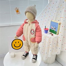 베베니즈 아동용 큐트 팬더 패딩 방한 우주복