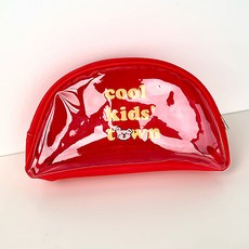 Cool Kids Town粉色熊熊半圓形化妝包