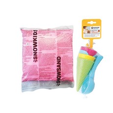 스노우키즈 아이스크림 모래놀이 스노우샌드 800g + 아이스크림 몰드 5p 세트, 핑크(스노우 샌드), 랜덤(스쿱), 1개