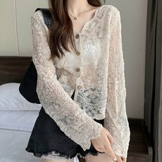 andstyle 女性Loriri蕾絲針織開襟衫 260494