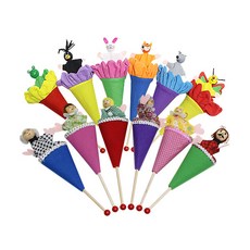 Kes.B 布製棒偶 家族6款 + 動物6款組合 隨機出貨 KBP1995set, 12種