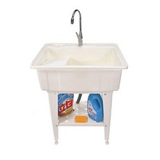 papas 簡易 小型 多功能 水槽 排水管 + 洗衣板 套組 白色, 1個