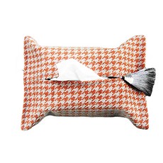 JCP 千鳥格流蘇面紙套, 橘色