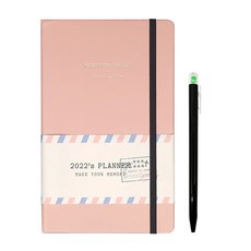 KKOMKKOMI 2022 Post Western Planner + 圓珠筆套組, 玫粉色（規劃器），隨機發貨（圓珠筆）