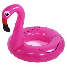 Solid Room成人用戲水紅鶴立體圓形泳圈, 1個, 粉色