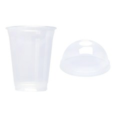 Dong-A Package 92口徑 PET 透明冰杯 + 圓頂蓋 410ml 100入 1組