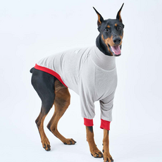 퍼피갤러리 강아지 하트 테리 터틀넥 티셔츠, 쿨그레이, 1개