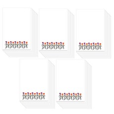 韓國花卉書法空白明信片, 100個, 夏季雞冠花