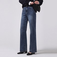 Lemon Soul 女款果凍感彈力鬆緊寬版丹寧褲