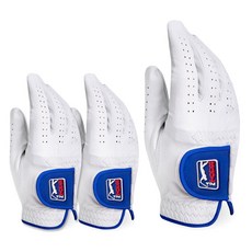 PGA TOUR 男用羊皮高爾夫右手手套, 3個, 白色
