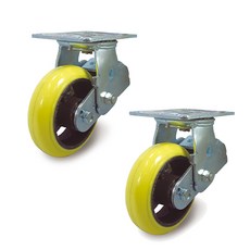 MASTER.S Daishin 腳輪專用腳輪減震聚氨酯 1 象牙扁平旋轉 S 15.24cm DS 4560 PUI-S, 2個