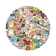 오손 DIY 꾸미기용 동물 타입 스티커 50종, 1세트, 06