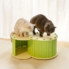 파스텔펫 반려동물 펠트 S형 터널 숨숨집, 그린, 1개