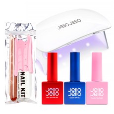 Jello Jello 凝膠美甲工具組 JN-07, 1套, 底膠+頂膠+上色膠+銼組+膠燈