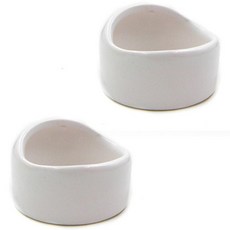 Block Mart 倉鼠天竺鼠小動物陶瓷食盆, 白色的, 2件