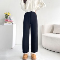 jalbba jean 女款柔軟針織兩段長度直筒鬆緊褲