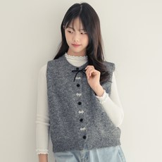 CocoDream 兒童款蝴蝶結點綴針織背心