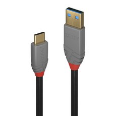 LINDY 林帝 ANTHRA USB3.2 Gen 2 Type-C/公-Type-A/公傳輸線 + PD智能電流晶片, 黑色, 1條, 1.5m