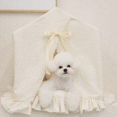 리토가토 강아지 하니 프릴 하우스, 아이보리, M, 자수선택 배송요청에기재, 아이보리, 1개
