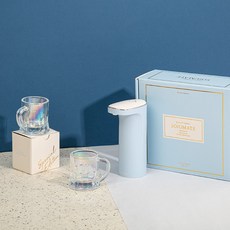 ROYCHE 自動燒酒杯特別版分配器 RASD-240 S2+極光燒酒杯 2入+收納包組, 1組, 天藍色(分配器)