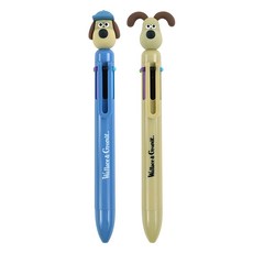 PINKFOOT 華萊士和格羅米特 公仔6色原子筆2件組 0.7mm, 米色 + 藍色, 1組