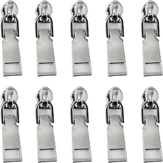 通用金屬拉鍊頭5號, 鉻銀, 10個