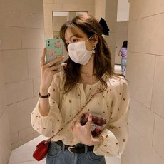 PEONIST 花朵刺繡雪紡衫