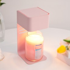 Yankee Candle The Sweet Cafe Candle Warmer 撥盤開關 + 蠟燭大爵士 + 燈泡 2p, 粉紅沙灘, 粉紅色