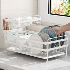 넥스트브라운 확장형 물받이 식기건조대 YT_RA1083, 2단