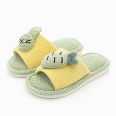 Rabbit Foot 胡蘿蔔兔全家室內拖鞋, 黃色, 1個