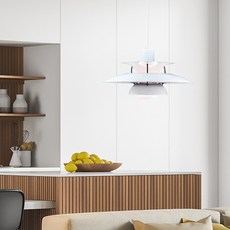 테라 1등 식탁등 인테리어 펜던트 조명 전등미포함 대 500 x 500 x 280 mm, 화이트 + 퍼플