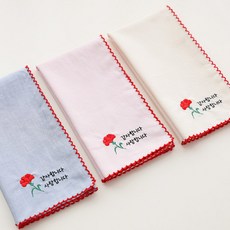 康乃馨謝謝您刺繡手帕3件組