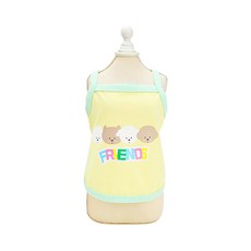 강쥐 프렌즈 강아지 턱받이 티셔츠, 옐로우, 1개