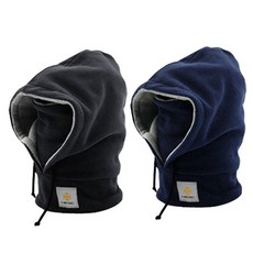 HERC 連帽高級款頸圍2件組, 黑色, 藍色, 1個