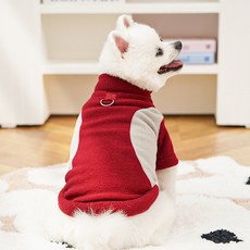 Artipet 寵物簡約保暖兩腳牽引衣, 紅灰色, 1個