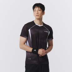 빅터 남성용 배드민턴 블랙 플로우 티셔츠 VT25CGW022M
