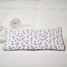 ahtty blanc 孩童用棉質蕎麥扁柏枕芯可調節高度降溫枕, 紫花, 1個