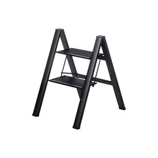 SHIMOYAMA 可折疊鋁合金家用梯 2層 黑色 拋貨 郵購盒, 1個