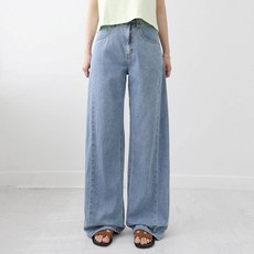 andstyle 女款 長版/基本/短版 Som Cool Jeans 第34彈 萊賽爾丹寧開衩內鬆緊帶寬褲 265169