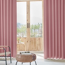 VIEW HOUSE Louise 四季掛鉤式遮光窗簾 2入, 玫瑰粉